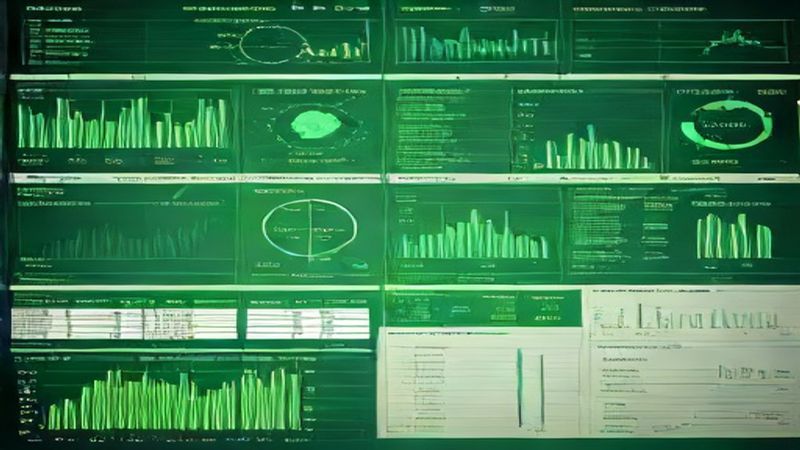 Bảng tính Excel với dữ liệu phân tích hiện đại