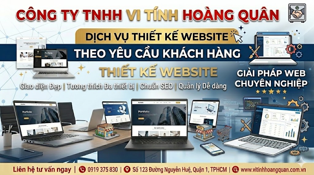 DỊCH VỤ THIẾT KẾ WEBSITE CHUYÊN NGHIỆP – GIẢI PHÁP ĐỘT PHÁ DOANH THU CÙNG VI TÍNH HOÀNG QUÂN